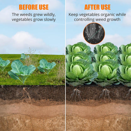 Towallmark Weed Barrier Landscape Fabric 5FTx300FT, Heavy Duty 4.1O Weed Block Gardening Ground Cover Mat, Weed Control Garden Cloth, Woven Geotextile Fabric for Underlayment, Driveway Fabric