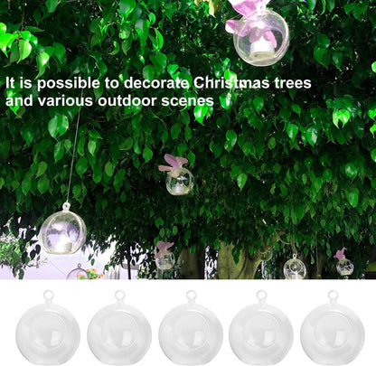 40 Pcs 4 Inch Hanging Acrylic Globes Orbs, Clear Ornaments Balls, Tealight Candle Holder for Wedding, Christmas, Party, Centerpiece Accessory and Home Decor by KUKLIPJIM.