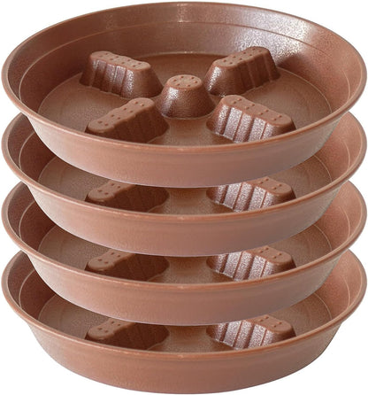 4 Pack Plant Saucer 8 inch, 10 12 14 17 inch, Plant Stand Plastic Plant Saucers for Indoors Outdoor, Heavy Duty Flower Planter Drip Trays for Pots, Pot Saucers for Plants, Grow Bags Saucers