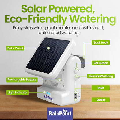 BALDR Automatic Solar Plant Watering System - WiFi Solar Drip System & App-Controlled Water Pump with Timer - Indoor Solar Power Irrigation System Smart Scheduling for House Plants While You are Away