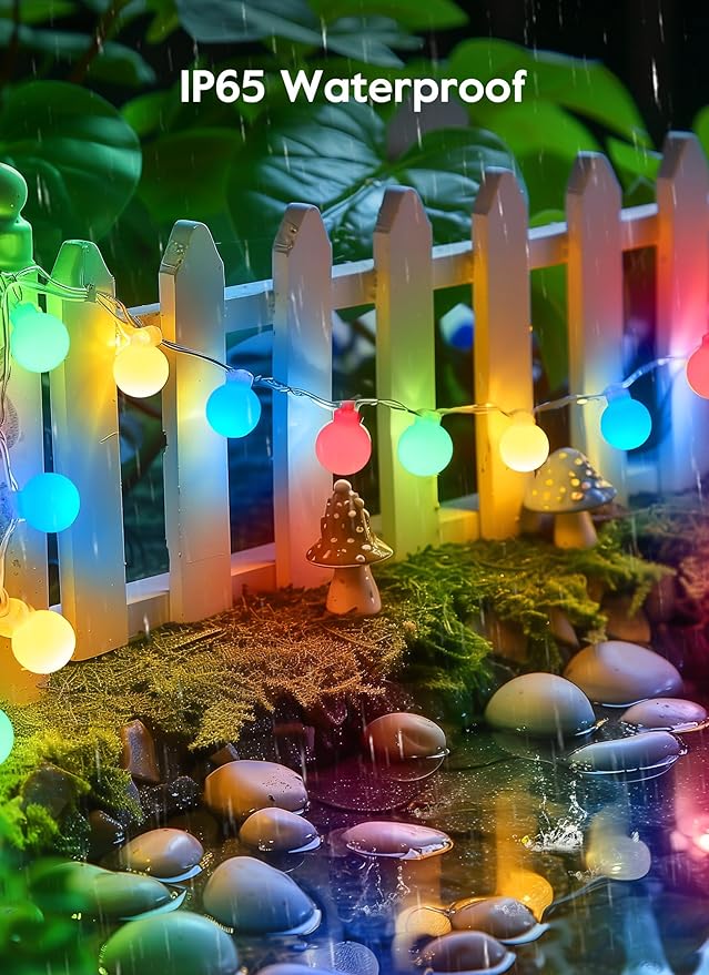 Brightown Solar Lights Outdoor Waterproof, 19.6Ft 60 LED Globe Solar String Lights for Outside, 8 Modes Outdoor Solar Lights for Yard Balcony Patio Tree Canopy Party (Multicolor)