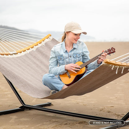 SUNCREAT Hammocks Outdoor Hammock with Spreader Bar, Poolside Portable Hammock for Outside with Carrying Bag, Coffee