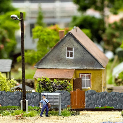 Warmtree Dungeon Walls 8 Pcs Miniature Stone Wall, Mini Fence Wall for Terrain Building Accessories Fairy Garden Resin Decorative Picket Fence Stone Wall DIY Wargame Terrain Model Diorama(Stone Walls)