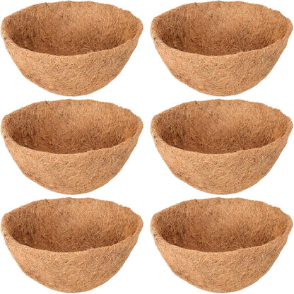 Legigo 6 Pack 14 Inch Hanging Basket Coco Liners Replacement, 100% Natural Round Coconut Coco Fiber Planter Basket Liners for Hanging Basket Flowers/Vegetables