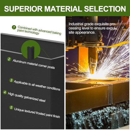 Planter Box Rectangular Block - 24×16×12IN Galvanized Steel Metal Long Box Planter Easy Installation Modern Outdoor Tall Planters All-Weather Use with Drainage Holes for Patio/Porch(Black)