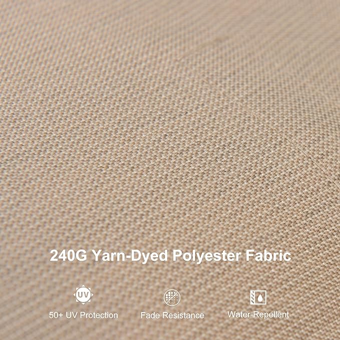 PURPLE LEAF 9' X 12' Left-right Tilting Patio Umbrella with Base Outdoor Swivel Cantilever Offset Aluminum Umbrella with Champagne Frame and 360-degree Rotation for Garden Deck Pool, Taupe