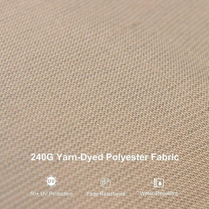 PURPLE LEAF 10' X 10' Left-right Tilting Patio Umbrella with Base Outdoor Swivel Cantilever Offset Aluminum Umbrella with Champagne Frame and 360-degree Rotation for Garden Deck Pool, Taupe