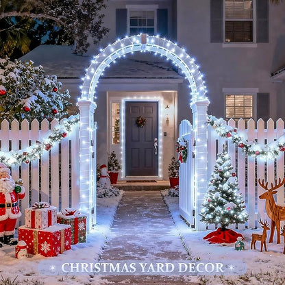 JMEXSUSS 2 Pack Solar String Lights Outdoor Waterproof, Each 33FT 100 LED Solar Christmas Lights Outdoor, 8 Modes White Fairy Light for Outside Yard Tree Patio Garden Wedding Christmas Decorations