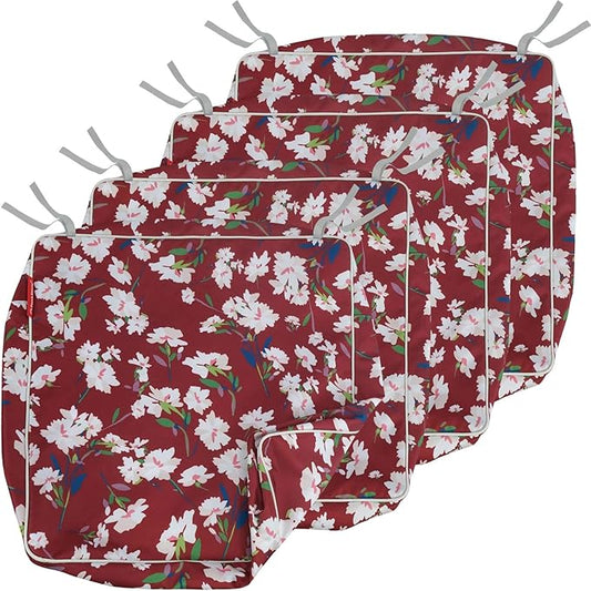 Porch Shield Patio Chair Seat Cushion Covers Set 4, Outdoor Waterproof Fade Resistant Cushion Slipcovers, Replacement Covers Only, 19 x 19 x 4 Inch