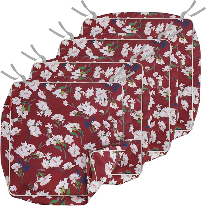 Porch Shield Patio Chair Seat Cushion Covers Set 4, Outdoor Waterproof Fade Resistant Cushion Slipcovers, Replacement Covers Only, 23 x 23 x 4 Inch