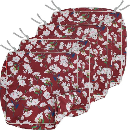 Porch Shield Patio Chair Seat Cushion Covers Set 4, Outdoor Waterproof Fade Resistant Cushion Slipcovers, Replacement Covers Only, 23 x 23 x 4 Inch