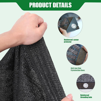 40% Shade Cloth for Garden, 20×20FT Plant Shade Cloth with Grommets Mesh Tarp for Greenhouse, Dog Kennel Cover, Chicken Coop, Patio Plants Outdoor Sun Shade