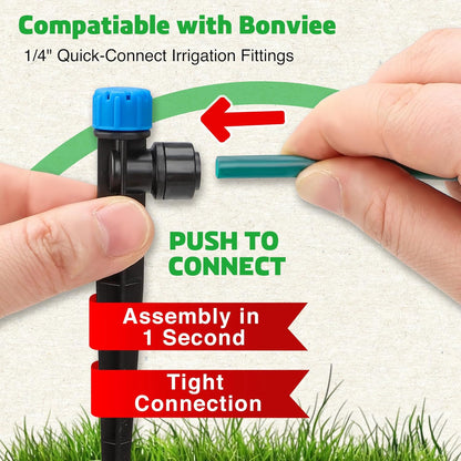 Bonviee 50ft 1/4 inch Drip Irrigation Tubing, Drip Irrigation Hose, Garden Watering Tube Line for Garden Watering System-Green