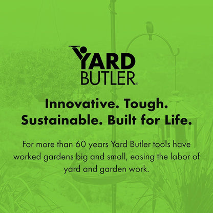 Yard Butler Yard Tree Bird Center - Durable Bird Feeder Holder & Hanging Plant Stand with 3 Hooks & Birdbath Ring - Beautiful Yard Decoration