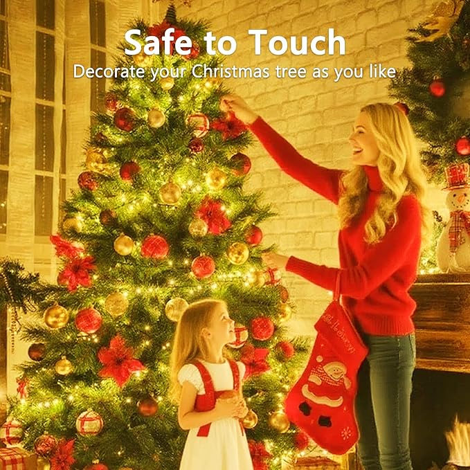 100FT 2000 LED Cluster Christmas Lights, Christmas Tree Lights Outdoor Indoor with 8 Modes & Timer & Remote, Firecrackers String Lights Waterproof for Garland Party Xmas Decorations, Warm White