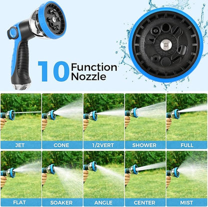 Retractable Garden Hose Reel, 5/8" x 90FT Automatic Retractable Water Hose Reel Wall Mount, with 10- Function Sprayer Nozzle, Any Length Lock/Auto Rewind/180°Swivel
