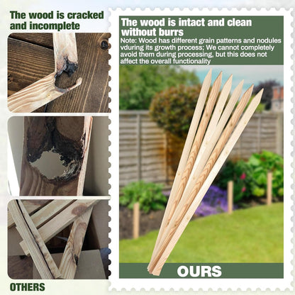 20 Pieces Wooden Garden Stakes 48 Inch Grade and Survey Stakes Wooden Garden and Sign Posts for Plant Support Silt Fence Yard Farm Survey Boundaries Baselines