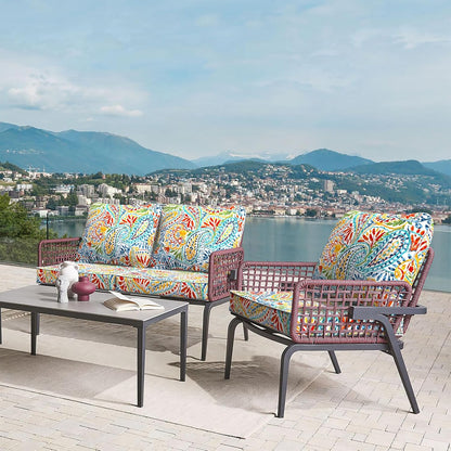 LVTXIII Outdoor Deep Seat Cushion 24"x24"x4" Patio Seat and Back Cushion Set Seasonal Chair Cushion for Dining Arm Chairs, Wicker Chairs and Garden Furniture Decoration, Paisley Multi