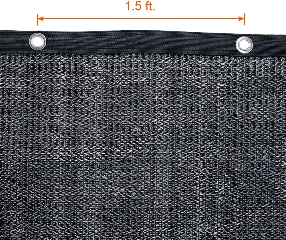 Agfabric Shade Cloth 12X 10ft Garden Patio Shade Panel with Grommets 70% Sunblock, Black