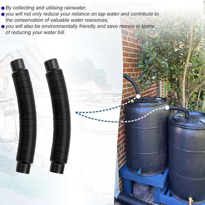 1.25" Diameter Rain Barrel Hose Connector Downspout Diverter Kit Link 2 Rain Water Barrels to Store More Rainwater for Outdoor Home Garden