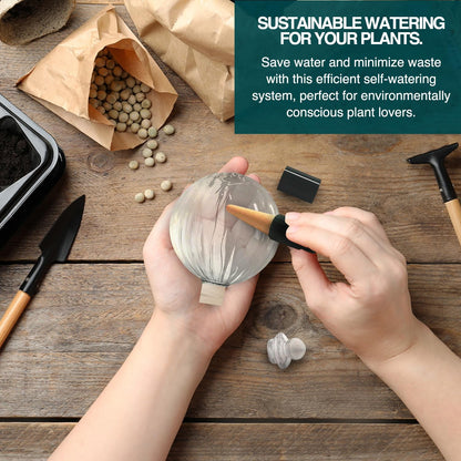 Blumat Glass Plant Self Watering Globes,Automatic Houseplant Drip Irrigation for Indoor Plants, Hanging Plants, Houseplants, Plant Garden Accessories,Vacation Plant Savers,Large Globe Small Adapter