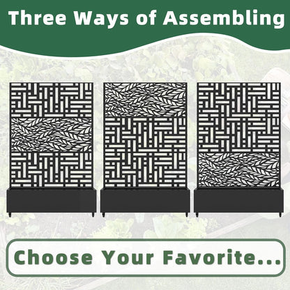 Casaphoria Metal Raised Garden Bed with Trellis and Wheels, 72"x47" Planter Box for Climbing Plants, Vines & Vegetables, Features Drainage Holes, Helen &Spring