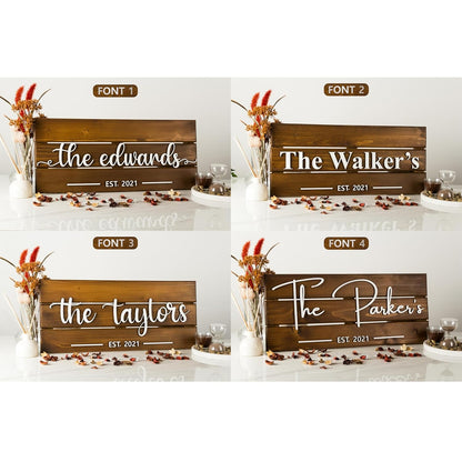 Custom Wood Sign | Personalized Family Name Sign | Last Name Pallet Sign | Wedding Gift | Home Wall Decor | Anniversary Gift (Medium)