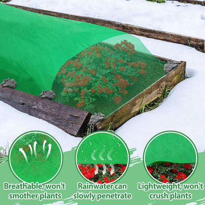 2.0oz/yd² Plant Covers Freeze Protection - 10 x 30 ft Easy of Use Green Winter Plant Frost Blanket Shield for Raised Beds, Reusable Garden Fabric Cloth Floating Row Cover for Outdoor Plants, Small