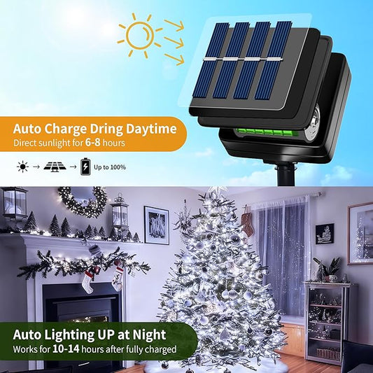 [4 Pack] Solar Christmas Lights Outdoor, 480 LED 157FT Solar Twinkle Light Outdoor with 8 Modes & Memory Function, Waterproof Chrismas Lights for Xmas Tree Party Decorations