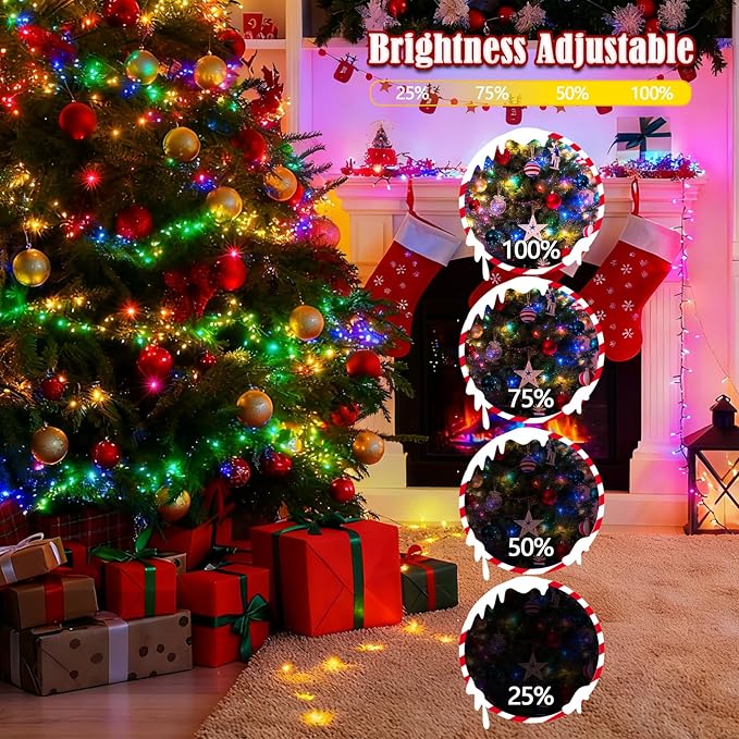 Voice Control 88ft 240LED Smart Christmas String Lights Outdoor/Indoor | String Lights Plug in with Remote, 12Modes, 7Voice Commands & Timers, Christmas Twinkle Light for Xmas Tree Decor (Multicolor)