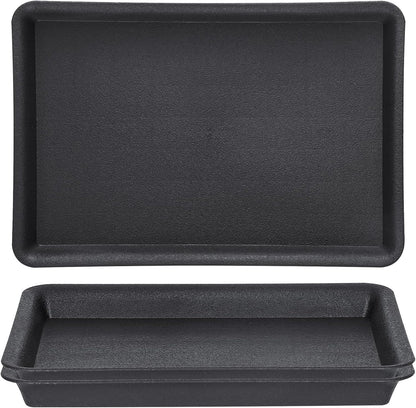 GREANER 3 Packs Plant Saucers Rectangular, 15x11x1.2Inch Heavy Plastic Plant Saucer Drip Tray, Flower Pot Tray for Indoors Outdoor Plant Pots, Thick Drip Tray for Garden Potted Water Drips and Soil