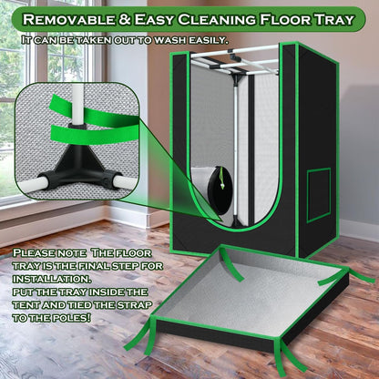 2x2 Grow Tent, 24"x24"x36" 600D Mylar Hydroponic Growing Tents for Plants Inside Reflective Grow Tent Growing Room Hydroponic System