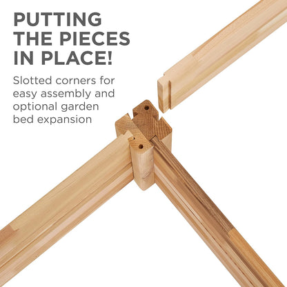 Jumbl Raised Canadian Cedar Garden Bed | Garden Beds Outdoor | Elevated Wood Planter for Growing Fresh Herbs, Vegetables, Flowers, Succulents & Other Plants at Home | Great for Outdoor | 48x48x10”