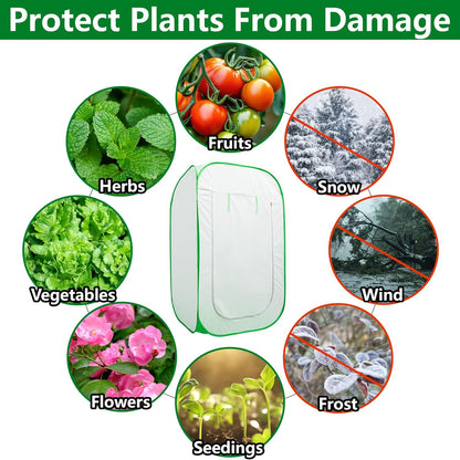 35 x 35 x 59 Inch Pop Up Winter Frost Plant Cover, Gardening Plants Freeze Protection Tent, Warm Plant Protector Enclosure for Snow Frost Protection Indoor & Outdoor
