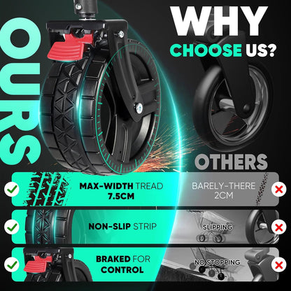 Collapsible Wagon Cart with Big All-Terrain Beach Wheels, Foldable Heavy Duty Wagons with Cup Holders, Utility Carts for Camping, Garden, Outdoor, Grocery, Sports. Blue & Gray