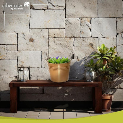 Headwind Vintage Collection - 6 Inch New Penny Banded Planter with Handles – Galvanized Bucket Planter - Decorative Small Planters for Indoor Plants & Outdoor Use by Robert Allen