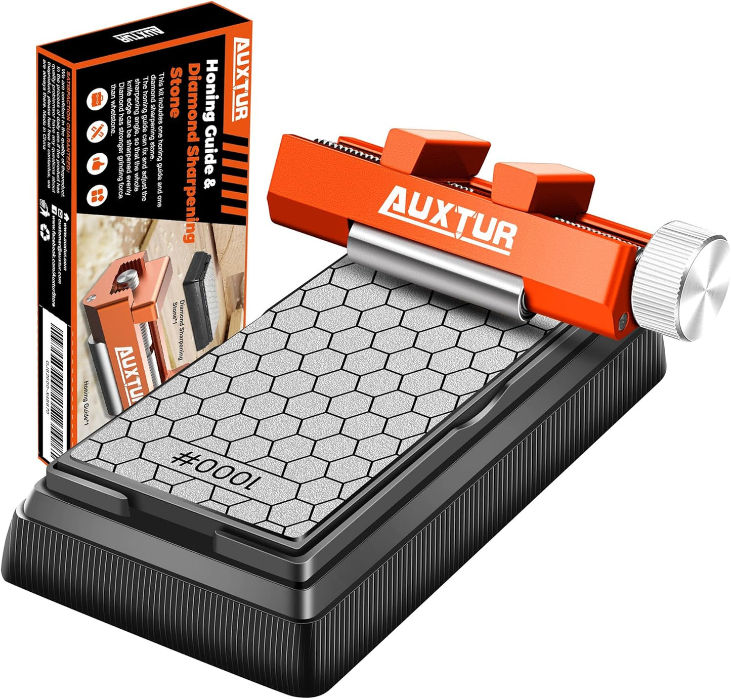 Sharpening Stone with Honing Guide Tool Set for Woodworking,Flattening Stone,Complete Sharpening System Woodworking Tools for Chisel Sharpening and Plane Restoration(guide+stone)