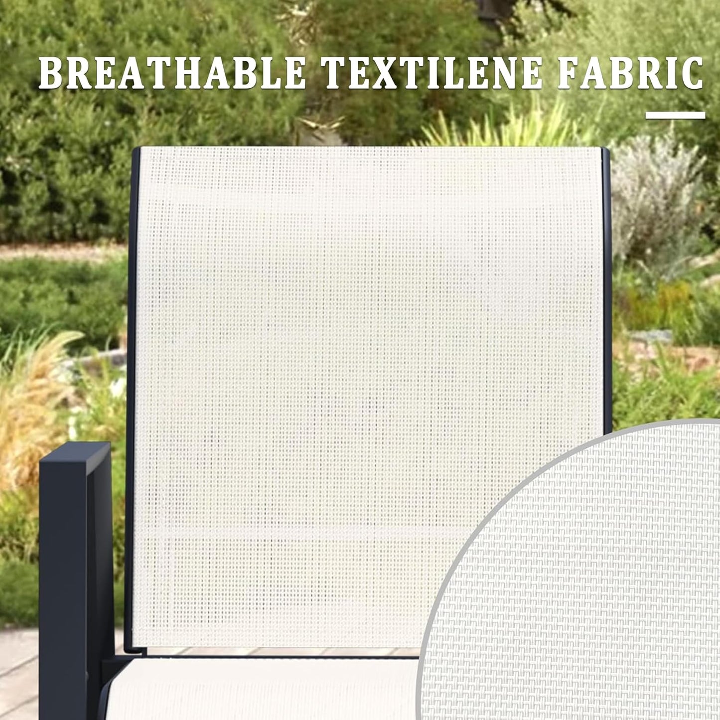 Outdoor Patio Chairs Set of 8, Oyster Beige Stackable Outdoor Chairs, Lightweight Patio Set with High Back, Metal Dining Chair for Lawn, Garden, Yard and Deck