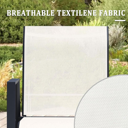 Outdoor Patio Chairs Set of 6, Oyster Beige Stackable Outdoor Chairs, Lightweight Patio Set with High Back, Metal Dining Chair for Lawn, Garden, Yard and Deck