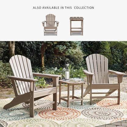 Signature Design by Ashley Sundown Treasure Outdoor Patio HDPE Adirondack Chair, Light Brown