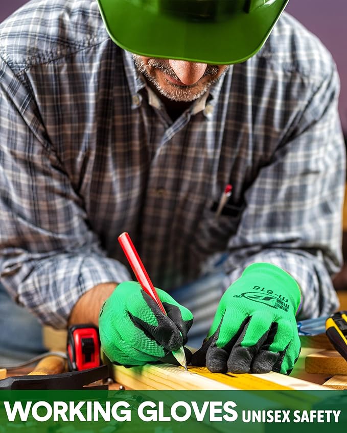 Nuogo 24 Pairs Gardening Gloves for Men Women Rubber Coated Landscaping Work Gloves Safety Work Construction