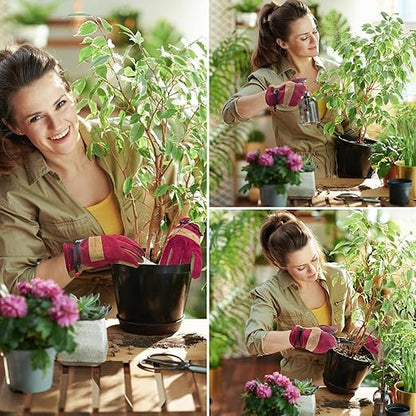 Women's Cotton Lined Leather Work Gardening Gloves, Rose Trimming, TIG/MIG Welding, Construction, Farm, Ranch Flexible Cowhide Gloves. Comfortable, Durable (Medium)