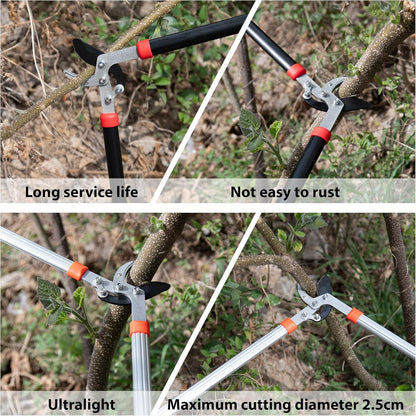 Heavy Duty Garden Lopper Pruning Shears, Aluminum Alloy or Carbon Steel, Tree Branch Cutter with Non-slip Handle, Labor-saving Gardening Tools, Yard, Orchard (Vigorously cut black steel)