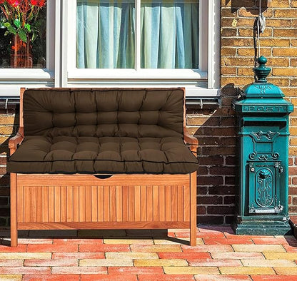 Swing Replacement Cushions with Backrest, 2 or 3 Seater Waterproof Non-Slip Overstuffed Swing Pad, Indoor/Outdoor Bench Cushion for Porch Chair Swing Garden Furniture (Brown, 40 * 70.8in)