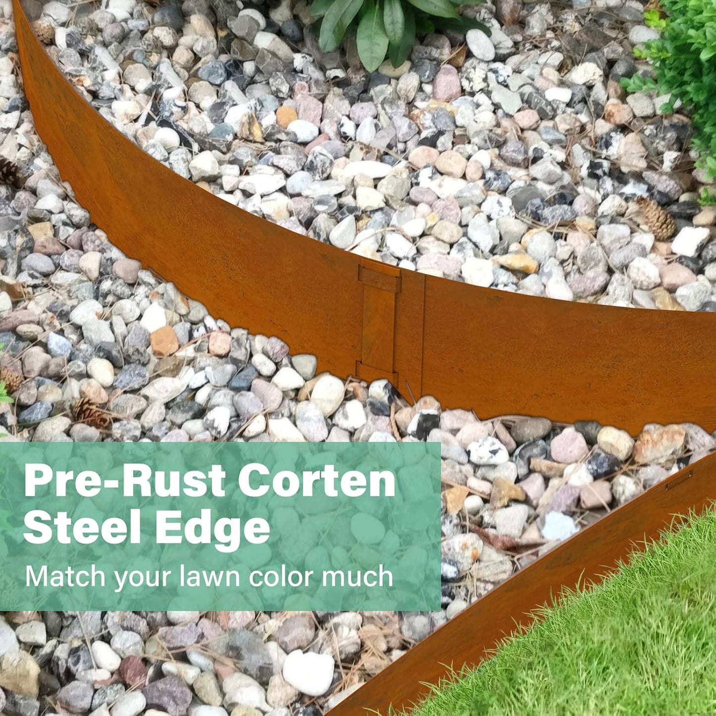 Co rten Steel Landscape Edging 12 Inch Tall 6 Packs, Pre-Rusted Metal Garden Edging, Hammer in Landscape Edging with 6 Clips and a Pair of Gloves, Steel Edging for Landscaping, Lawn Rusty