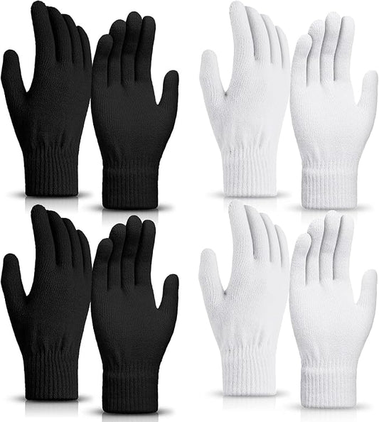 SATINIOR Magic Winter Gloves Unisex Gloves Knit Stretchy Mitten Full Fingers Warm Mitten for Men Women Sports
