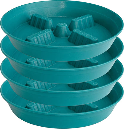 4 Pack Plant Saucer 8 inch, 10 12 14 17 inch, Plant Stand Plastic Plant Saucers for Indoors Outdoor, Heavy Duty Flower Planter Drip Trays for Pots, Pot Saucers for Plants, Grow Bags Saucers
