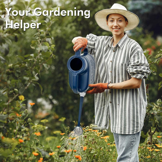 2 Gallon Watering Can for Outdoor Plants, Plant Watering Can with Removable Long Spout and Stainless Steel Sprinkler Head, Large Water Can for Garden Flowers Vegetables