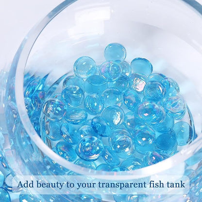 5LB Fire Glass Beads Flat Glass Marbles for Outdoor Fire Pit and Fireplace, Glass Gemstones for Vase Filler, Aquariums, Hydroponics Plants, Home Decor and Christmas DIY Craft, Turquoise