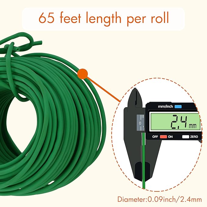Gardzen 65ft Soft Garden Wire, Reusable Plant Ties, Rubber Coated Training Wire for Supporting Indoor Outdoor Plants and Home Organizing